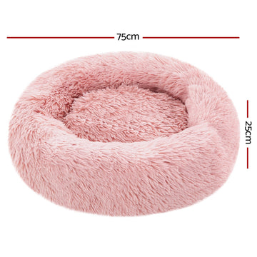 i.Pet Pet bed Dog Cat Calming Pet bed Medium 75cm Pink Sleeping Comfy Cave Washable i.Pet